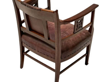 Jac. van den Bosch Arts & Crafts Club Chair for 't Binnenhuis Amsterdam, 1900s
